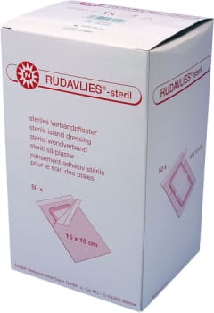 Rudavlies, plaster med sårpude 5x10,7cm, steril, 10 cm x 15 cm