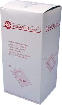 Rudavlies, plaster med sårpude 5x10,5cm, steril, 10 cm x 20 cm