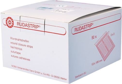 Rudastrip, suturtape, hvid, steril, 13 mm x 100 mm