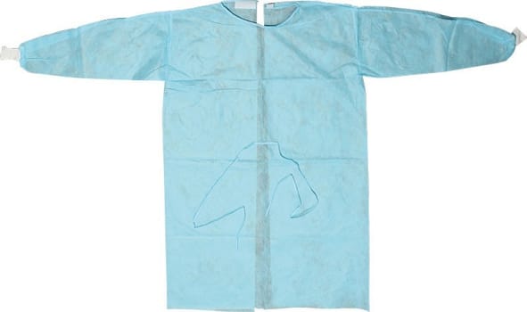 Klinipro beskyttelseskittel, væskeafvisende, m/velcro og manchet, lyseblå 134cm, large