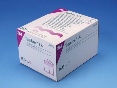 Tegaderm film IV, kanyleforbinding m/ramme+label, steril, 7 cm x 8,5 cm