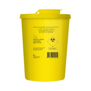 Klinion Easycare, kanylebeholder, gul, med kanyleaftræk UN godkendt, 2 l