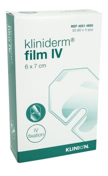 Kliniderm Film, IV forbinding, steril, 6 cm x 7 cm
