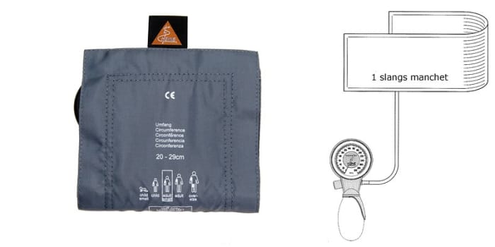 HEINE GAMMA, G7/G5/GP, Velcro Manchet voksen lille, m/ 1 slange, omkreds 20-29 cm