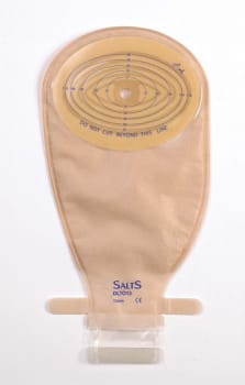 SALTS Confidence Comfort, 1-dels ileo.pose, stor, oval, delt forside, beige, Ø 13x70/110 mm