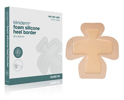 Kliniderm Foam Silikone Border, Heel skumbandage, steril, 20 cm x 20,8 cm