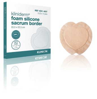 Kliniderm Foam Silikone Border, Sacral skumbandage, steril, 22,5 cm x 22,5 cm