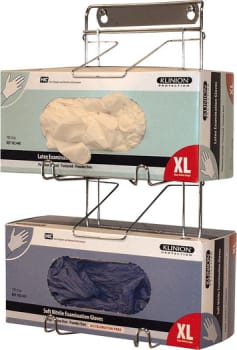 Vægholder, rustfri stål til 2 æske handsker