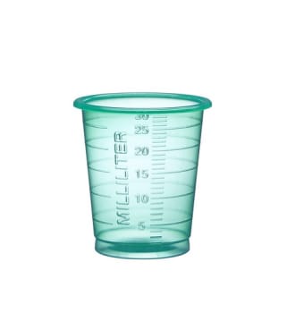 Eco, medicinbæger med graduering, grøn, PP, 30 ml