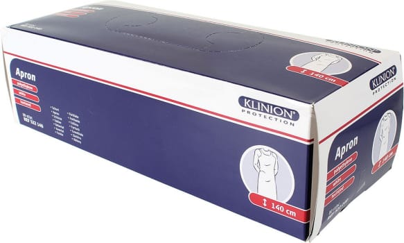 Klinion Protection, forklæde, hvid PE, 18my, 85 cm x 140 cm