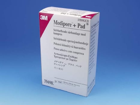 Medipore Pad, plaster non woven med sårpude 4,5x10cm steril, 9 cm x 15 cm