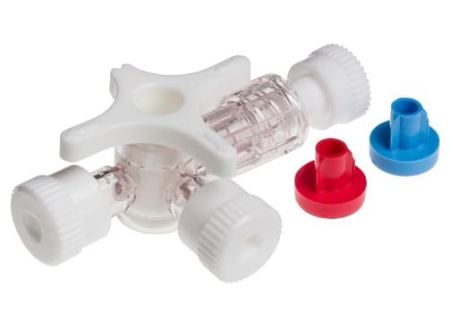 Connecta, 3-vejshane, hvid med farvekodet prop, steril