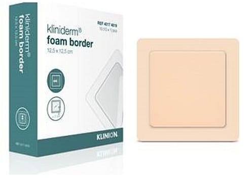 Kliniderm Foam, skumbandage med klæb på border, steril NY, 12,5 cm x 12,5 cm