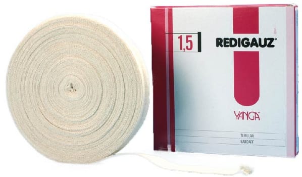 Redigauz, rørgaze str. 1,5, 100% bomuld ubleget, 1,5 cm x 20 m