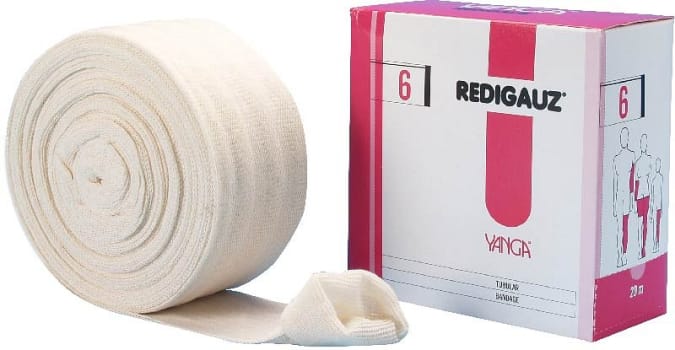 Redigauz, rørgaze str. 6, 100% bomuld ubleget, 6 cm x 20 m