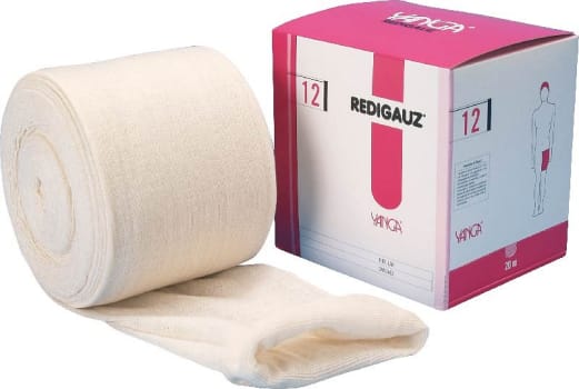 Redigauz, rørgaze str. 12, 100% bomuld ubleget, 12 cm x 20 m
