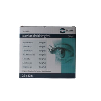 steril skyllevæske, NaCL 0,9% i pipetteflaske, 30 ml