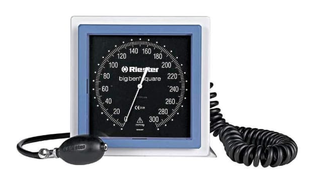 Riester blodtryksmåler, Big Ben aneroid, bordmodel m/velcromanchet