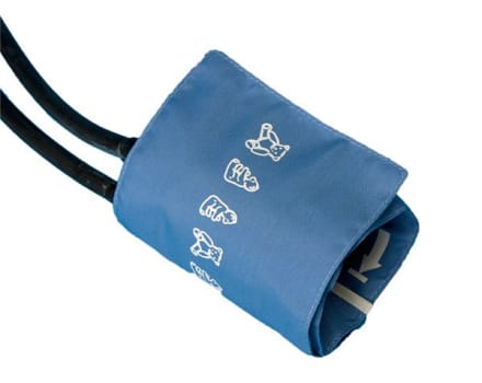 Riester velcromanchet, blå med 2 slanger, til Precisa/Big Ben/Empire N, omkreds 13-20 cm