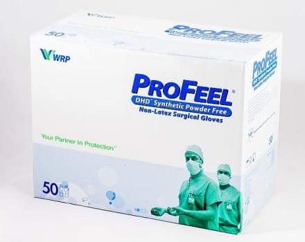 Profeel DHD Synthetic, neopren OP handske, brun, pudderfri, steril, str 8