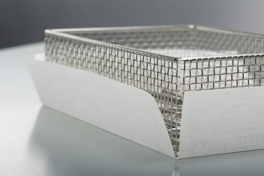 Steriking, bakke underlag, crepe med kant, hvid, 50 cm x 30 cm