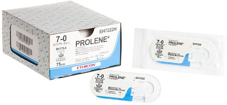 Ethicon Prolene, sutur, 75 cm med C-1 monofil nål, ikke resoberbar, 6-0