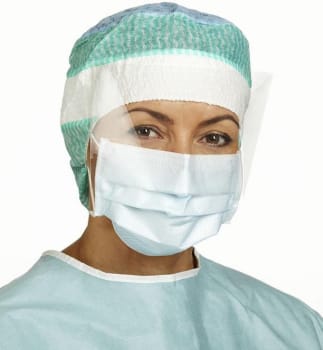 Mölnlycke, Maske, type IIR, blå, visir, dugfri, øreelastik, 15 cm x 26 cm