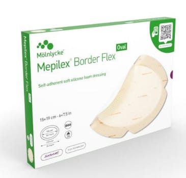 Mepilex Border Flex, oval,fleksibel skumbandage, border og silikone, st, 15 cm x 19 cm