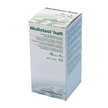 Mollelast Haft, elastisk gazebind, selvhæftende, latexfri, 10 cm x 4 m