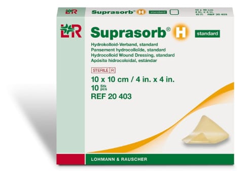Suprasorb H, hydrocolloid tynd, steril, 5 cm x 5 cm