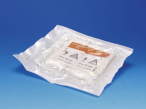 Standard OP-Kompres X-ray, 12 lag, orange label, brev a 5 stk, steril, 10 cm x 10 cm