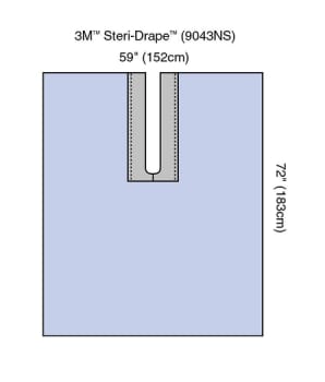 Steri-Drape, slidslagen med klæb 20x100cm steril, 280 cm x 260 cm