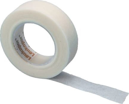Leukopor, fikseringstape, hvid, 1,25 cm x 9,2 m