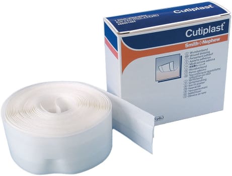 Cutiplast, plaster med kompres, hvid, 4 cm x 5 m