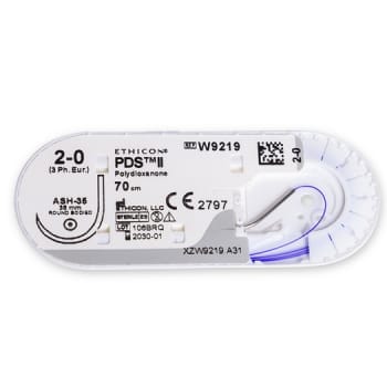Ethicon PDS II, sutur, violet, 70 cm med ASH-35 nål, steril, 2-0