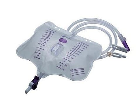 Qufora, sengepose, 130 cm, drejeventil, prøveudtag, steril, 2000 ml