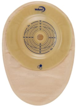 Aurum Profile, 1-dels colostomipose, Midi, beige, m/klæbefjerner, 38 mm