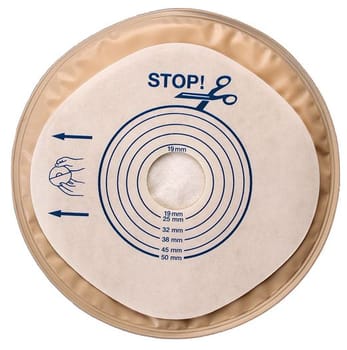 Stomadress Plus, 1-dels minicap, m. filter, beige, Ø 19-50 mm