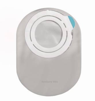 SenSura Mio Flex, 2-dels colostomipose, Mini, vindue, grå, 50 mm ring