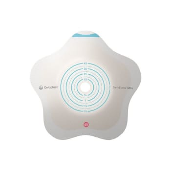 SenSura Mio Concave, basisplade, opklipbar 10-45 mm, med bælteører, 50 mm ring