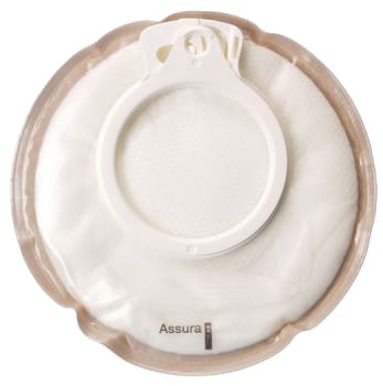 Assura, 2-dels urostomi Mini Cap u.kulfilter, beige, 50 mm ring