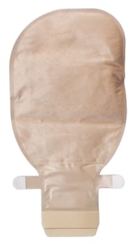 Assura Plus Convex Light, 1-dels ileostomipose, Midi, Hide-away udløb, beige, Ø 15-43 mm
