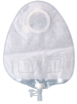 Assura Plus, 2-dels urostomipose, Midi, flerkammer, hvid, 50 mm ring