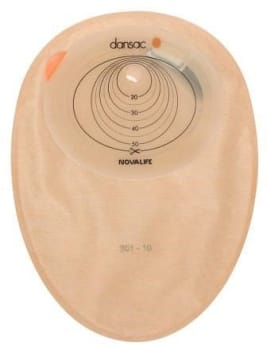 NovaLife 1, 1-dels colostomipose, Midi, vindue, beige, Ø 50-55/70 mm