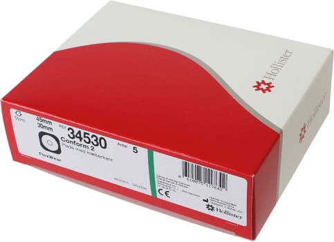 Conform 2 FlexWear, basisplade med klæbekant, 29mm hul, løftbar flange, 45 mm ring