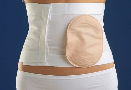 Corsinel, kompressionsbælte m. panel 21,5cm, 78-90cm, hvid, small