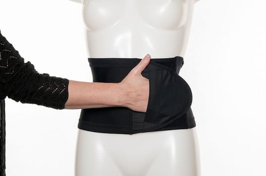 Fulcionel, kompressionsbælte, 20cm bredt, 75-90cm, sort, small