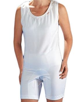 Care, heldragt, hvid, korte ben og skulderstropper, xx-large