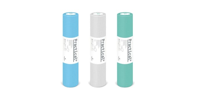 Practical, 1-lags lejepapir, PE belagt, perforeret, blå, 38 cm x 50 m