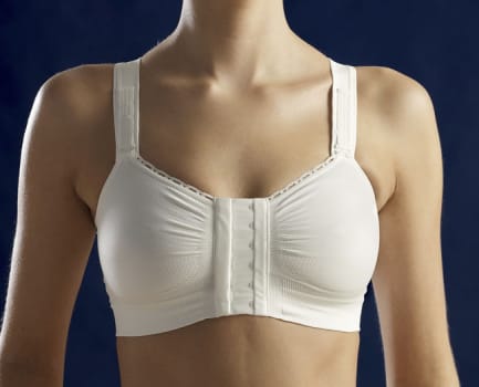 CareFix Post-Op Bra BH, Alice, frontluk. hægter, justerbar stropper, hvid, large